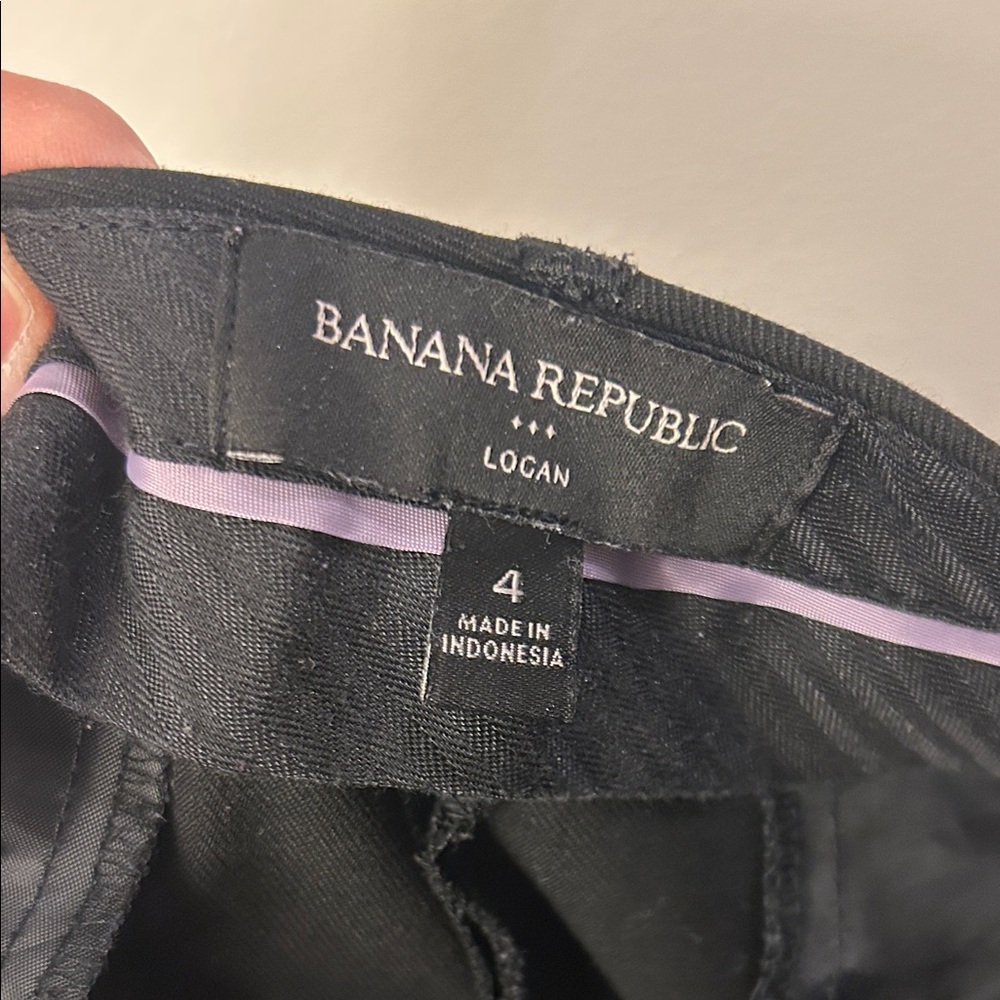 Banana Republic Logan Classic Black Dress Pants Size 4 - Picture 7 of 8